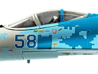 1/72 JC Wings (JCW-72-SU27-003) Sukhoi SU27 Flanker (Blue 58) "Sky Blue Digital Pattern Camo" Myrhorod Air Base, Poltava Oblast, 831st Tactical Aviation Brigade, Ukraine Air Force (Limited Edition #467 of Only 600)