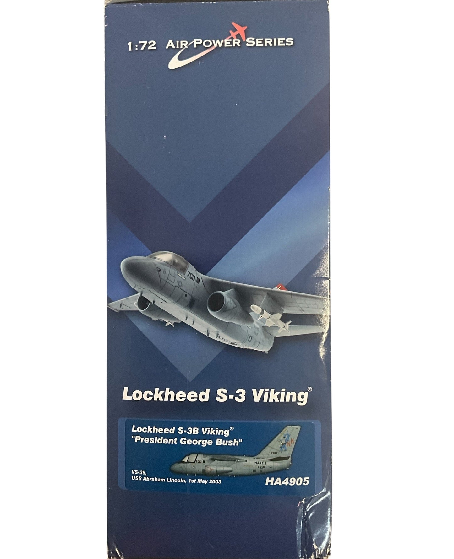 1/72 HobbyMaster (HA4905) Lockheed S3B Viking (NK700) NAVY-1 "George BUSH Victory over Iraq Speech" aboard U.S.S. Abraham Lincoln, May-01 2003, VS35 U.S. Navy (Limited Edition) 2016 Release