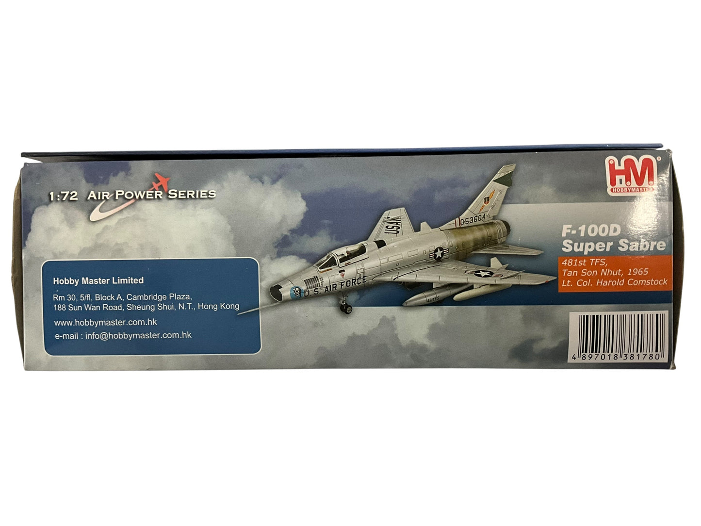 1/72 HobbyMaster (HA2101) North American F100D Super Sabre (053604) flown by Lt.Col. Harold E. Comstock July 1966 Bien Hoa AB, South Vietnam 481st TFS 27th TFW, U.S.A.F. (Limited Edition of 2500)