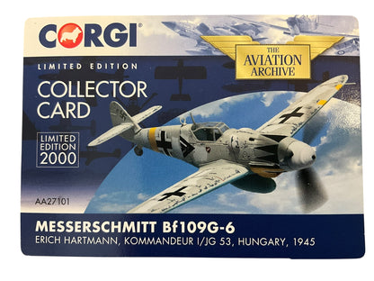 1/72 Corgi (AA27101) Messerschmitt Bf109G-6 White Winter Camo, flown by Erich Hartmann ("Ace of ALL Time" with 352 Kills) Hungary 1945, Kommandeur 1/JG53 Drittes Reich Luftwaffe (Limited Edition #1831 of Only 2000) 2013 Release