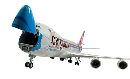 1/200 JC Wings (XX20079C) Boeing B747-8F (LX-VCF) "Not Without My Mask" (Interactive Series) Cargolux (Limited Edition) 2021 Release