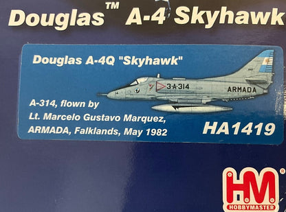 1/72 HobbyMaster (HA1419) Douglas A4Q Skyhawk (3A-314) flown by Lt. Marcelo Gustavo Marquez, Falklands May 1982, 3 Escuadrilla de Caza y Ataque, Armada Argentina (Limited Edition of Only 700)