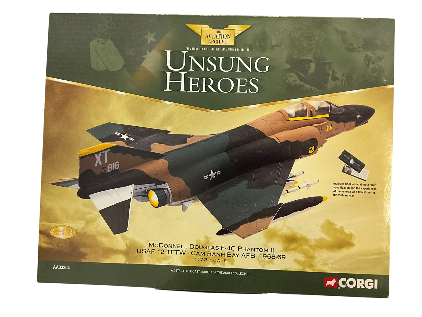 1/72 Corgi (AA33204) McDonnell Douglas F4C Phantom II ( #40-816  c/n) "Annette" flown by General Buck Shuler Jr. & Major Bill Reed, Cam Ranh Bay AB, South Vietnam 1968-69, 558th TFS, 12th TFW U.S.A.F. (Limited Edition of 5000)