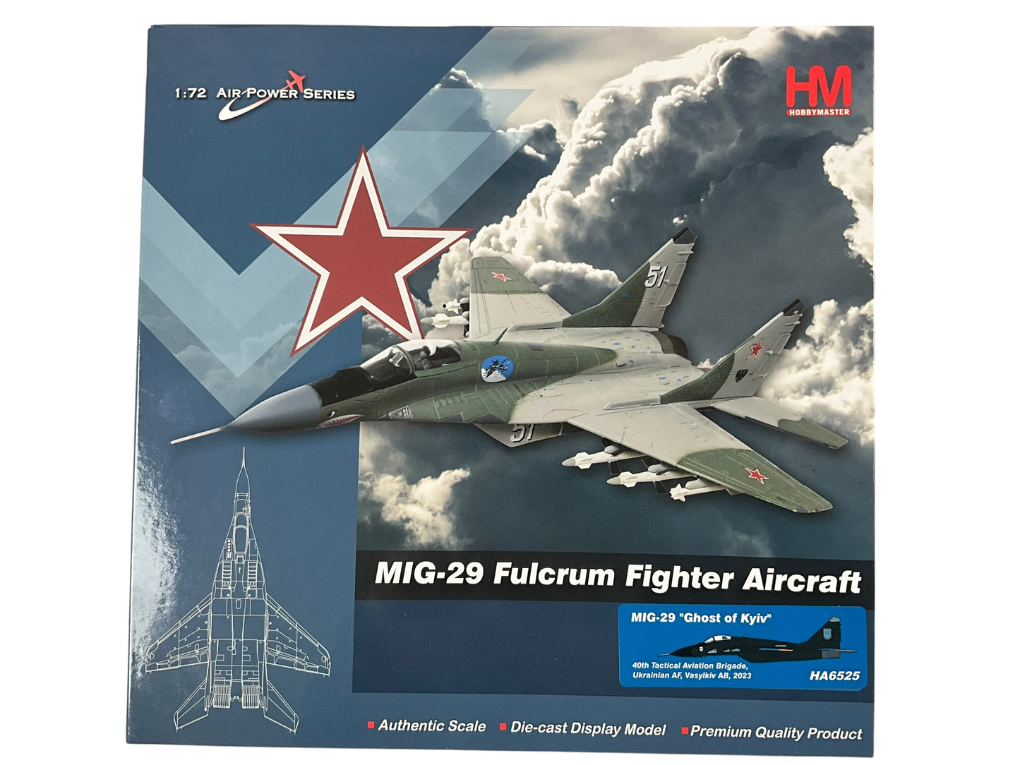 1/72 HobbyMaser (HA6525) Mikoyan MiG29A "Ghost of Kiyiv" Vasylkiv AB 2023 40th Tactical Aviation Regiment, Ukraine Air Force (Limited Edition) 2026 Release