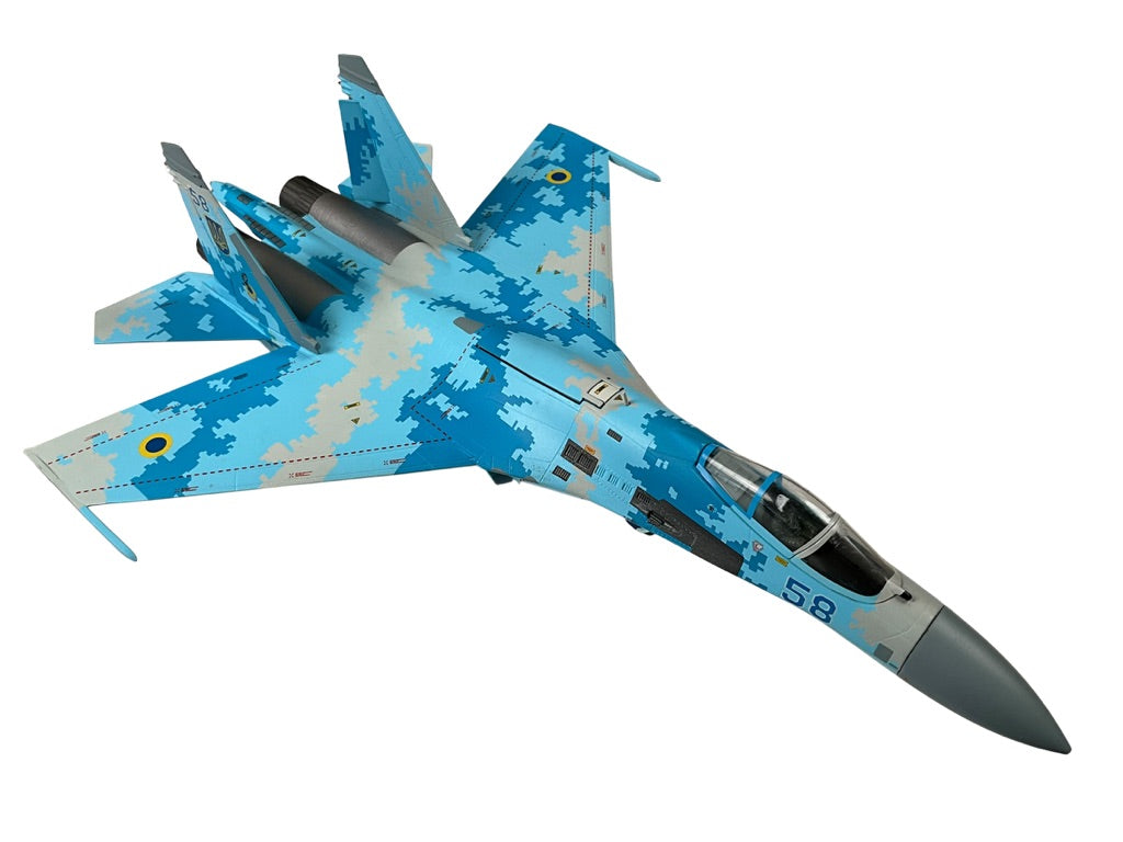 1/72 JC Wings (JCW-72-SU27-003) Sukhoi SU27 Flanker (Blue 58) "Sky Blue Digital Pattern Camo" Myrhorod Air Base, Poltava Oblast, 831st Tactical Aviation Brigade, Ukraine Air Force (Limited Edition #467 of Only 600)