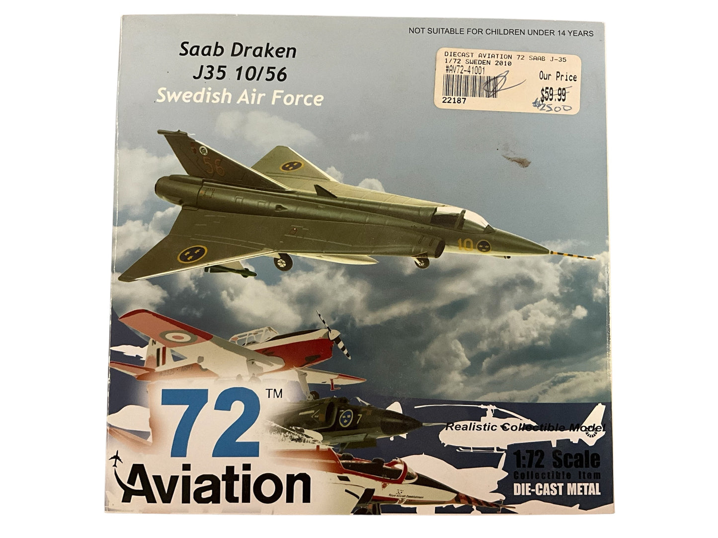 1/72 Aviation72 (AV72-41-001) Saab J35 Draken (10/56) Linkoping-Malmen Sweden 2010, Swedish Air Force (Limited Edition)