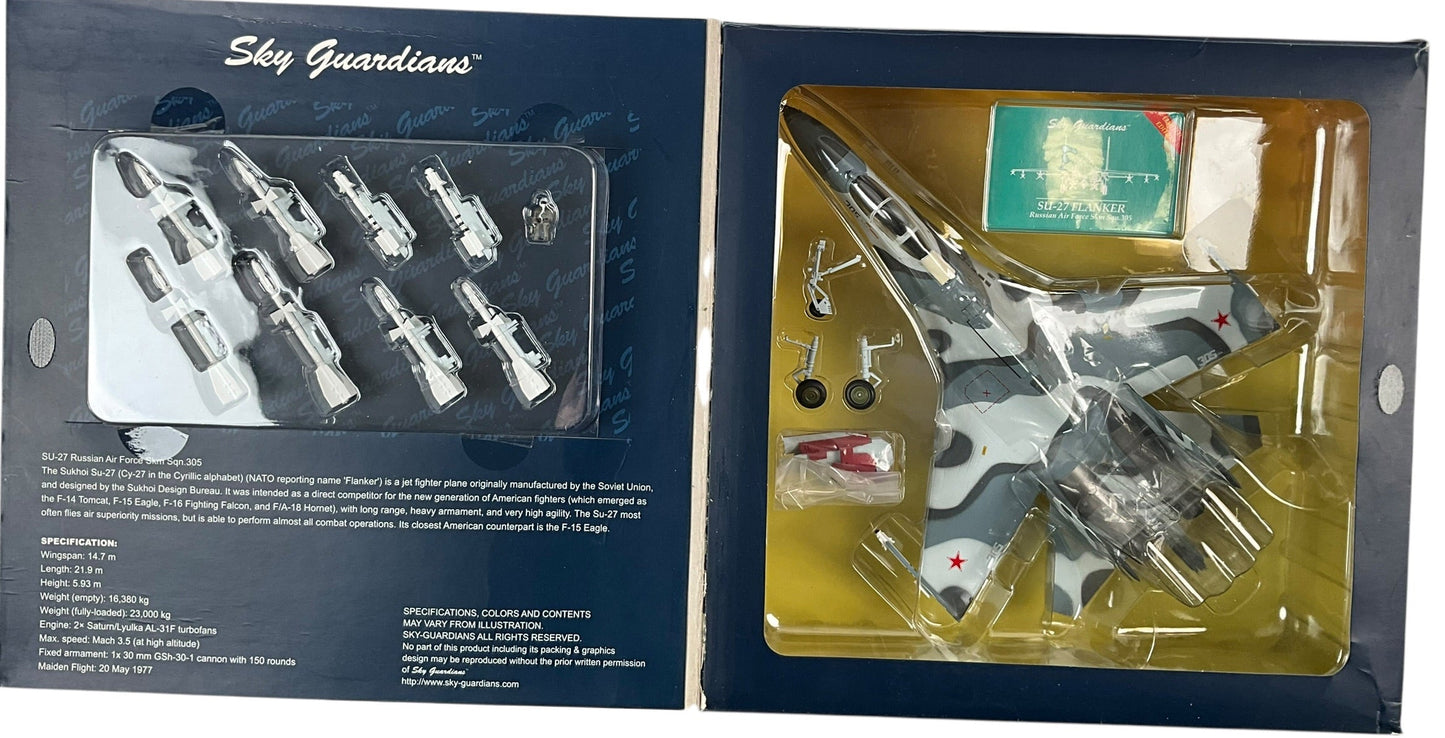 1/72 (Witty Wings) Sky Guardians (WTW-72-014-014) Sukhoi SU27SKM  Flanker-B (Blue 305) 3-Tone Grey Camo, Zhukovskiy AB 2003, Russia Air Force (Limited Edition #183 of Only 1000) 2011 Release