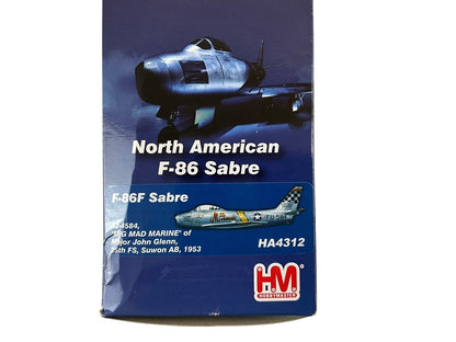 1/72 HobbyMaster (HA4312) North American F86F Sabre (52-4584) "Mig Mad Marine" of Major John Glenn (3rd Mercury Astronaut) 25th FS Suwon AB Korea 1953 U.S.A.F. (Limited Edition of Only 600)