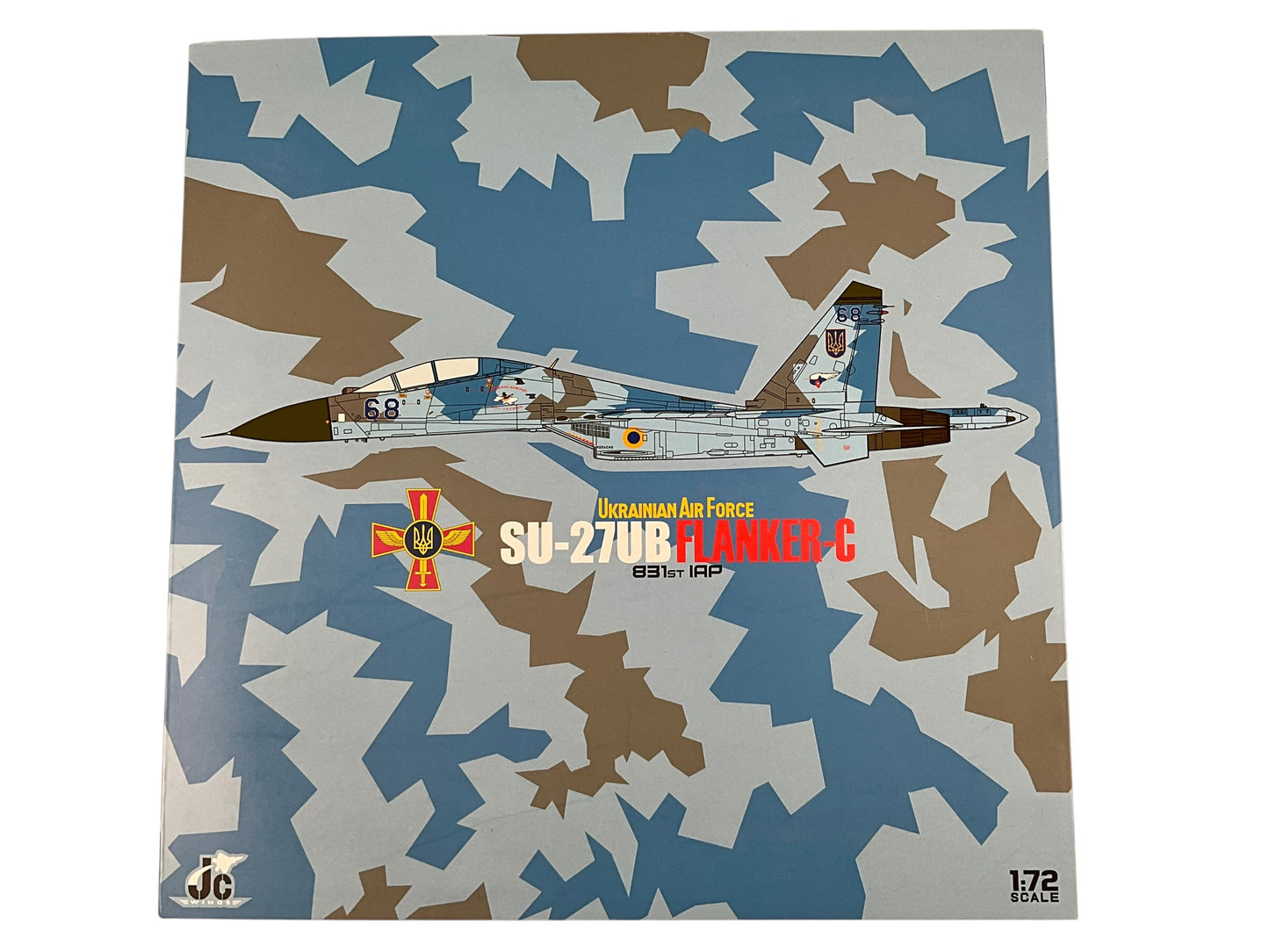 1/72 JC Wings (JCW-72-SU27-009) Sukhoi Su27UB Flanker-C (Blue 68) "Sky Blue Splinter Pattern Camo" 831 IRP, Ukraine Air Force (Limited Edition #270 of 600)