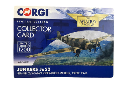 1/72 Corgi (AA36908) Junkers JU52 (4U-NH2) 2/KGzbV1 Operation Merkur, Crete 1941 (Limited Edition @1035 of Only 1200)