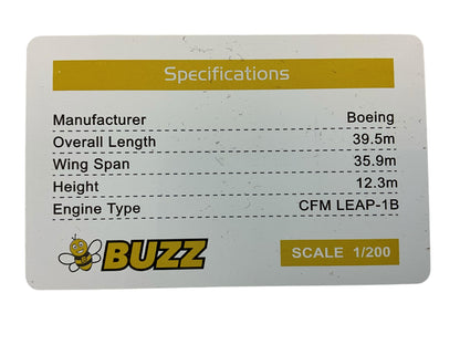 1/200 JC200 (EW238M004) Boering B737-8MAX (SP-RZE)  "BUZZ" - by Ryanair (Limited Edition)