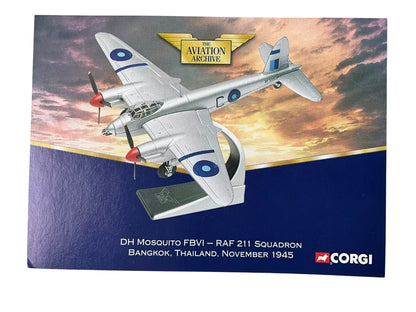 1/72 Corgi (AA32806) DeHavilland Mosquito FBVI (C / RF594) Bangkok, Thailand, Nov 1945, 211 Sqdn R.A.F. (Limited Edition #0353 of Only 3100)