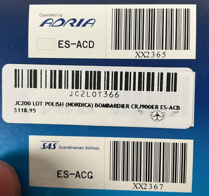 1/200 JC Wings (JC2LOT366) Bombardier CRJ900LR (ES-ACB) "nordica" LOT Polish Airlines (Limited Edition) 2020 Release
