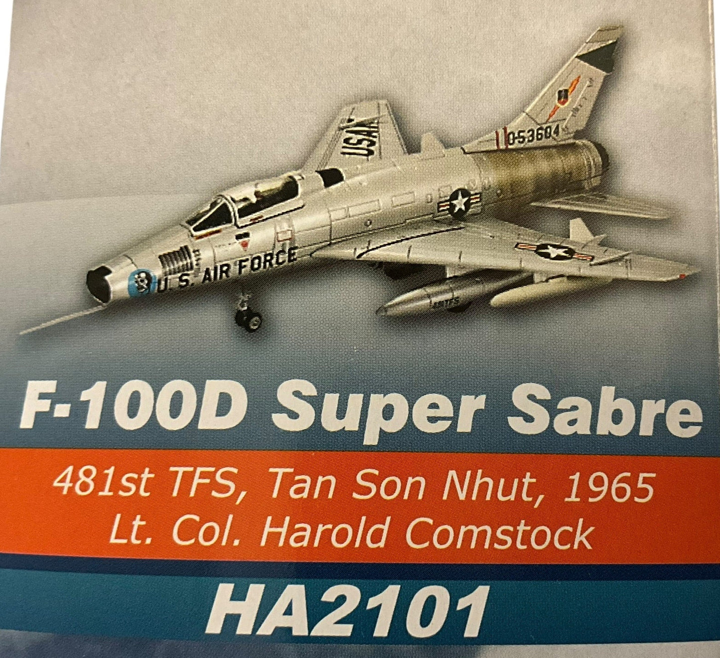 1/72 HobbyMaster (HA2101) North American F100D Super Sabre (053604) flown by Lt.Col. Harold E. Comstock July 1966 Bien Hoa AB, South Vietnam 481st TFS 27th TFW, U.S.A.F. (Limited Edition of 2500)