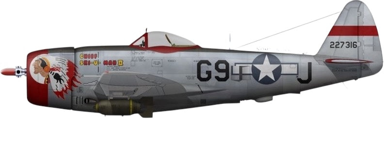 1/48 Armour/Franklin Mint (98144) Republic P47D Thunderbolt (227316) "CHIEF-SKI-U-MAH II" flown by Lt. D.E. Buholz "Chief of the Sioux" 509FS 405FG U.S.A.A.F. (Limited Edition)