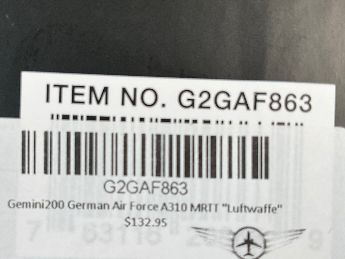 1/200 Gemini200 (G2GAF863) Airbus A310-304MRTT (10+25) "Hermann Kohl" Lo-Vis Grey Livery Lufttransportgeschwader 62, or LTG 62 at Wunstorf Air Base, Deutsche Bundes Luftwaffe (Limited Edition) 2020 Release