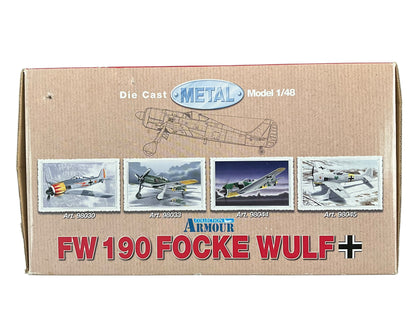 1/48 Armour/Franklin Mint (ART.98031/B11B224) Focke Wulf FW190-A4 Dessert Cammo, flown by Gruppenkommandeur Jagdgeschwader 11 (JG 11—11h Fighter Wing) Adolf Dickfeld (136 Kills) II./JG 2, Deutsche Reich Luftwaffe, Tunísia 1943 (Limited Edition)