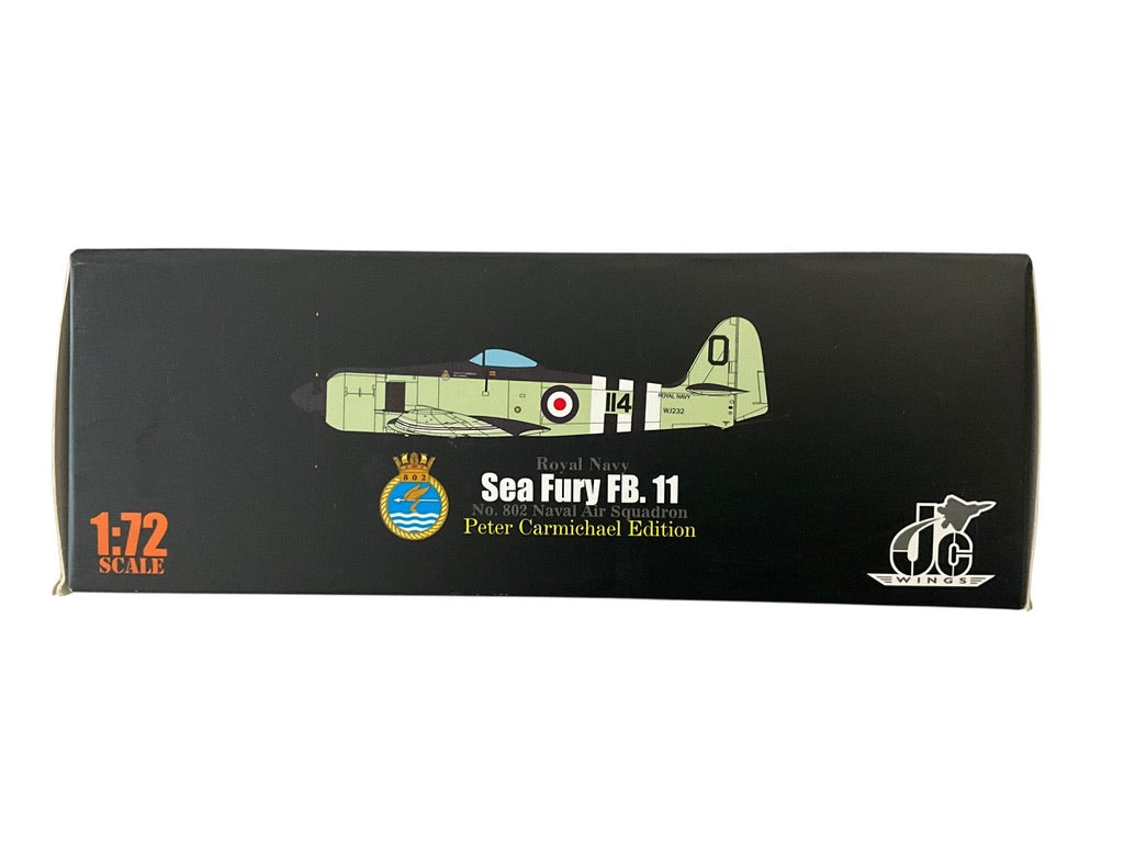 1/72 JC Wings (JCW-72-SFURY-001) Hawker Sea Fury FB.11 (114 / WJ232) flown by Korean War Mig15 Killer Peter "Hoagy" Carmichael, 802 Naval Air Sqdn, Royal Nay (Limited Edition of Only 600)