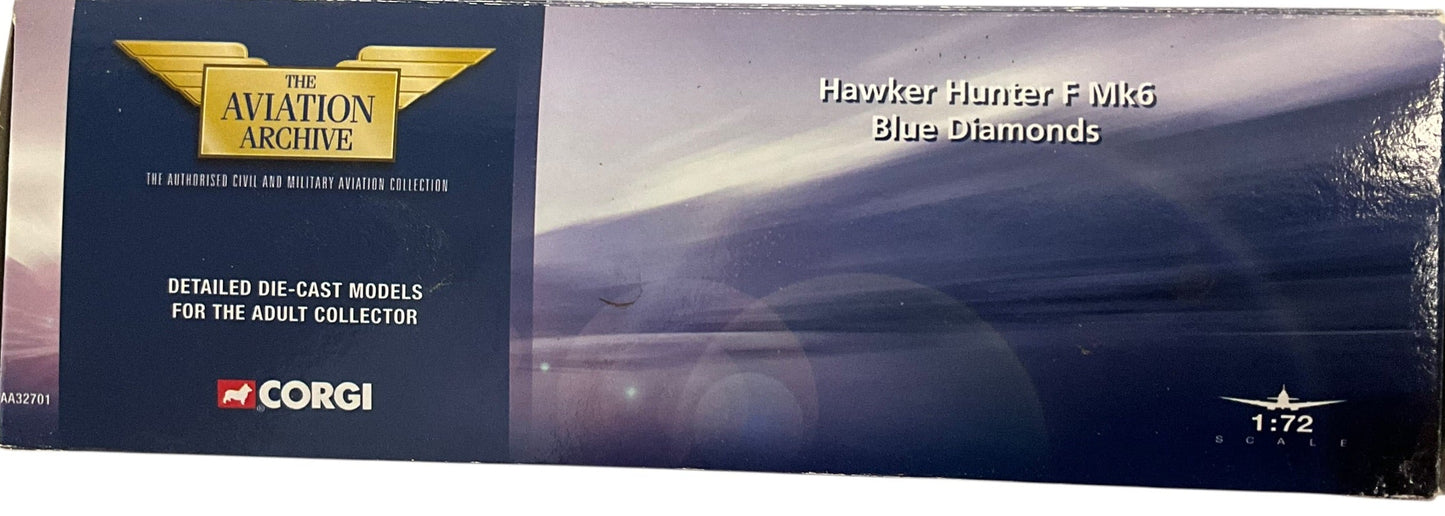1/72 Corgi (AA32701) Hawker Hunter F Mk.6 flown by S/L Brian Mercer of the "Blue Diamonds" at  Leconfield, Lincolnshire 1961-62, 92 Sqdn R.A.F. (Limited Edition #2081 of Only 4000)