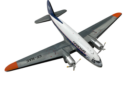 1/200 Western Models (AC2CFNAE) Curtiss C46A Commando (CF-NAE) "Nordair Canada"  Polished Aluminum with White & Blue NDA Livery, Nordair (Limited Edition of Only 200)