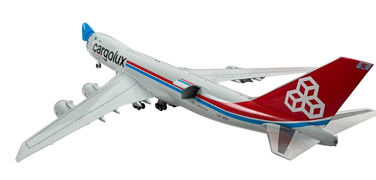 1/200 JC Wings (XX20079C) Boeing B747-8F (LX-VCF) "Not Without My Mask" (Interactive Series) Cargolux (Limited Edition) 2021 Release