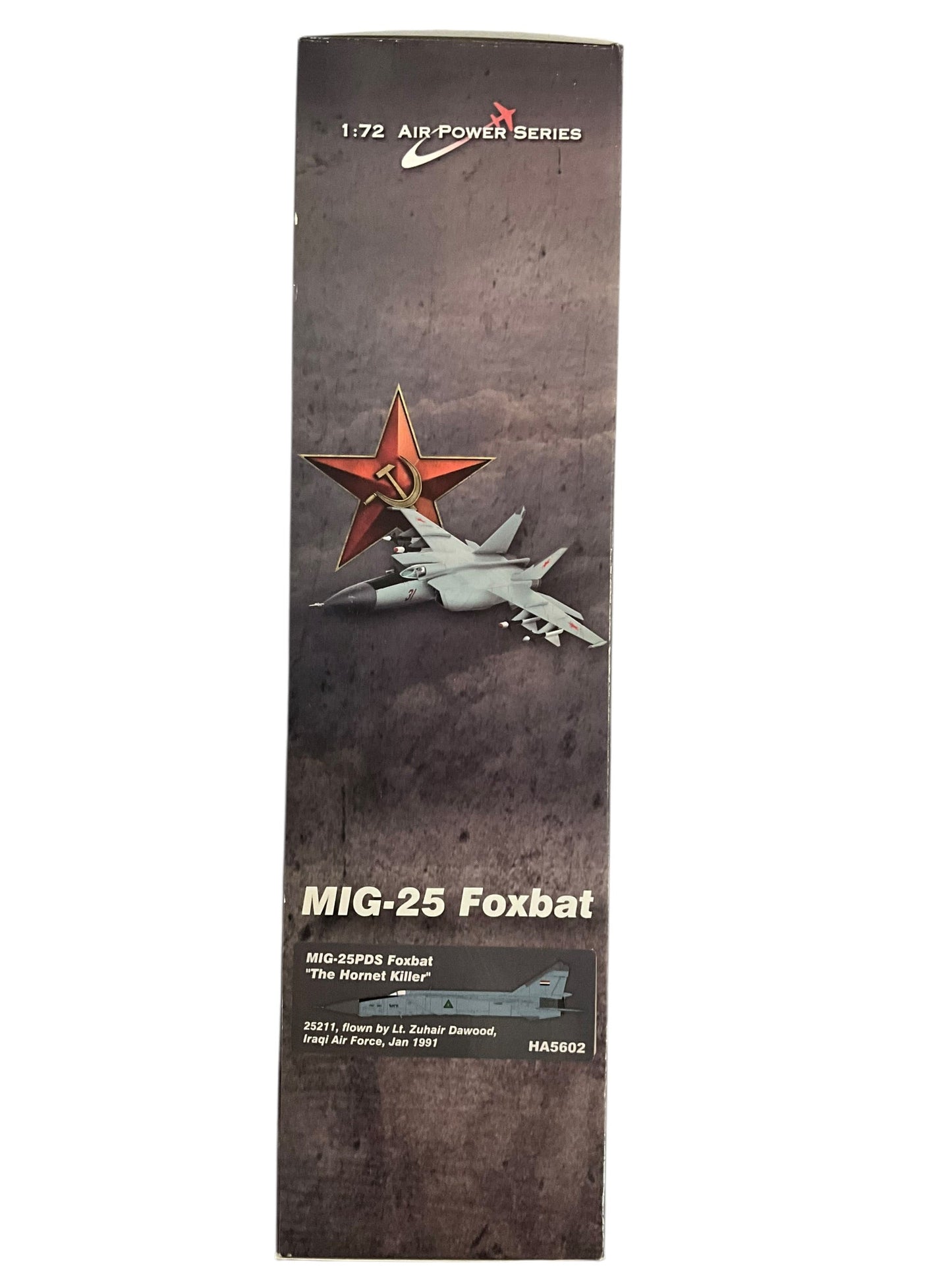 1/72 HobbyMaster (HA5602)  Mikoyan-Gurevich MiG25PDS Foxbat (25211) "The Hornet Killer"flown by Lt. Zuhair Dawood Jan17 1991, 84th Sqdn, Iraqi Air Force (Limited Edition) 2018 Release