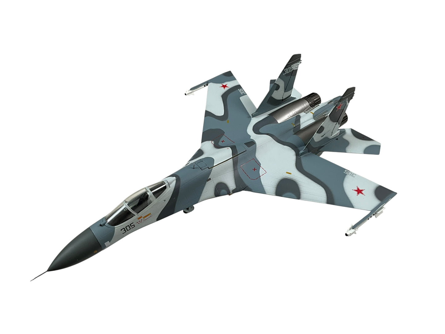1/72 (Witty Wings) Sky Guardians (WTW-72-014-014) Sukhoi SU27SKM  Flanker-B (Blue 305) 3-Tone Grey Camo, Zhukovskiy AB 2003, Russia Air Force (Limited Edition #183 of Only 1000) 2011 Release