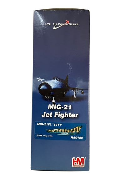 1/72 HobbyMaster (HA0188) Mikoyan MiG21FL Fishbed-D (Black 1411) Syria, Early 1970's Syrian Arab Air Force (Limited Edition)