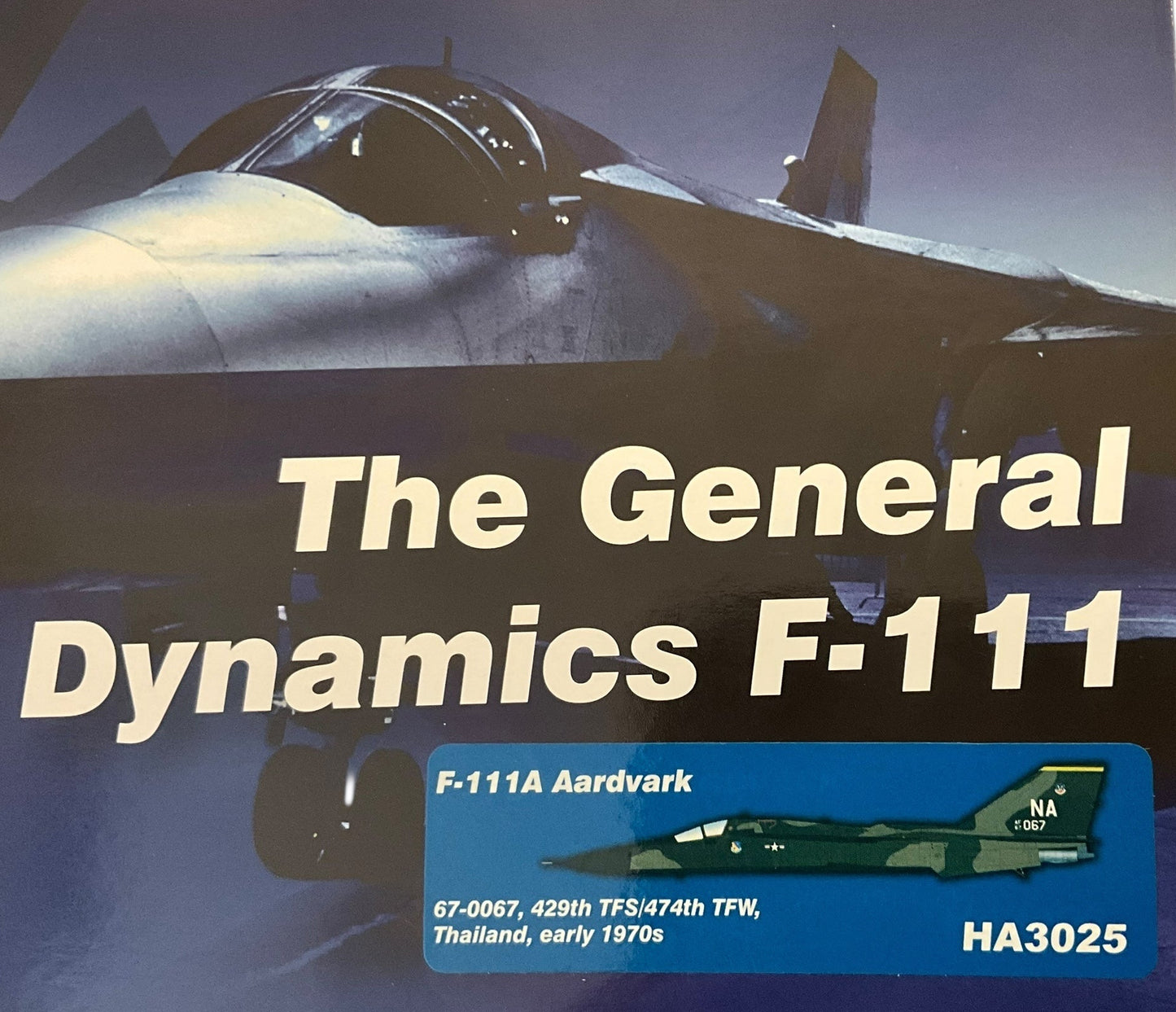 1/72 Hobbymaster (HA3025) General Dynamics F111 Aardvark (67-0067) Thailand, 1970, 474th TFW, 429th TFS, USAF (Limited Edition of Only 800)