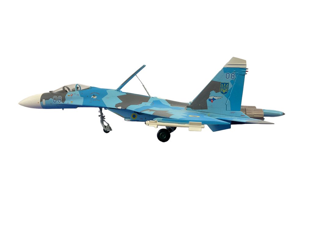 Ukrainian Air Force Sukhoi SU-27 Flanker Splinter Camouflage JC Wings 1:72 Scale Die Cast Model NIB