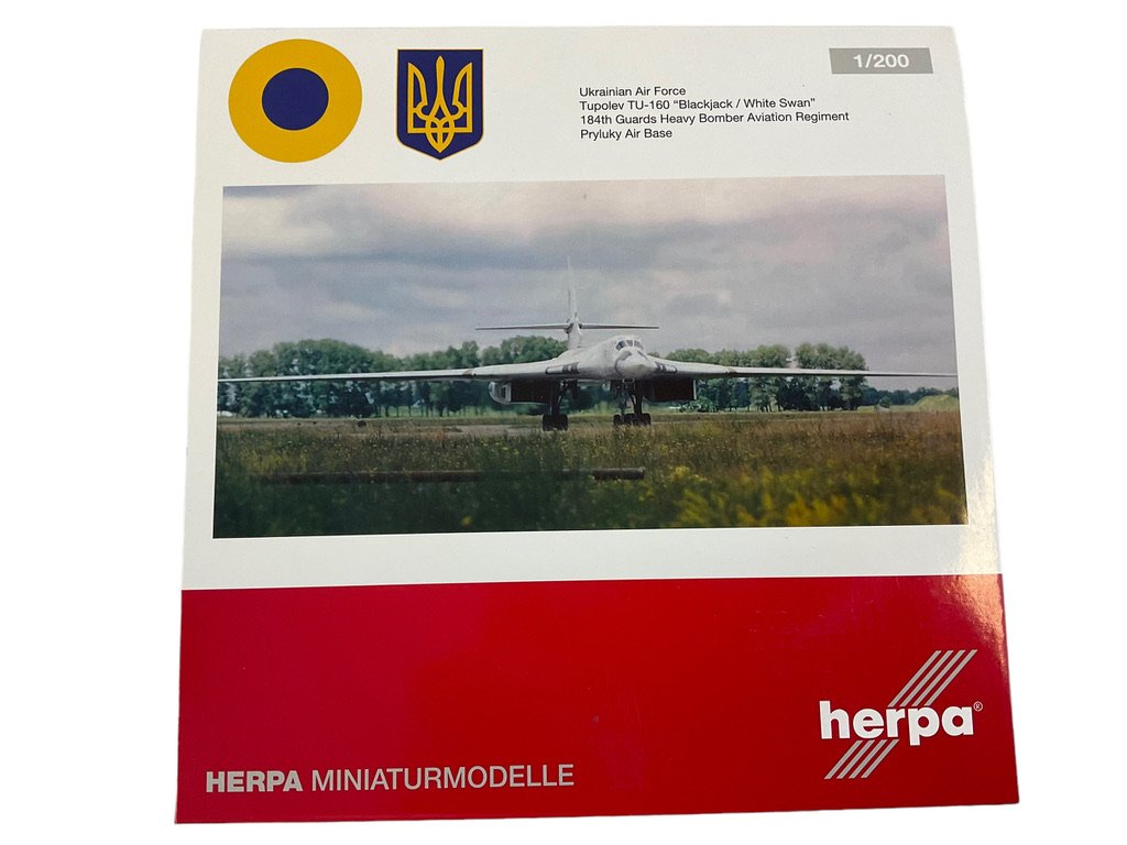 Ukrainian Air Force Tupolev Tu-160 Herpa 1:200 Scale Die Cast Model NIB