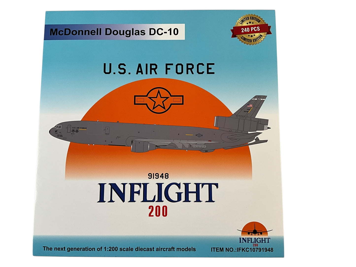 1/200 Inflight200 (IFKC10791948) McDonnell Douglas KC10A Extender (91948) Travis AFB ,North Carolina, 60 AMW & 349 AMW, AMC, U.S.A.F. (Limited Editio of Only 240) 2025 Release