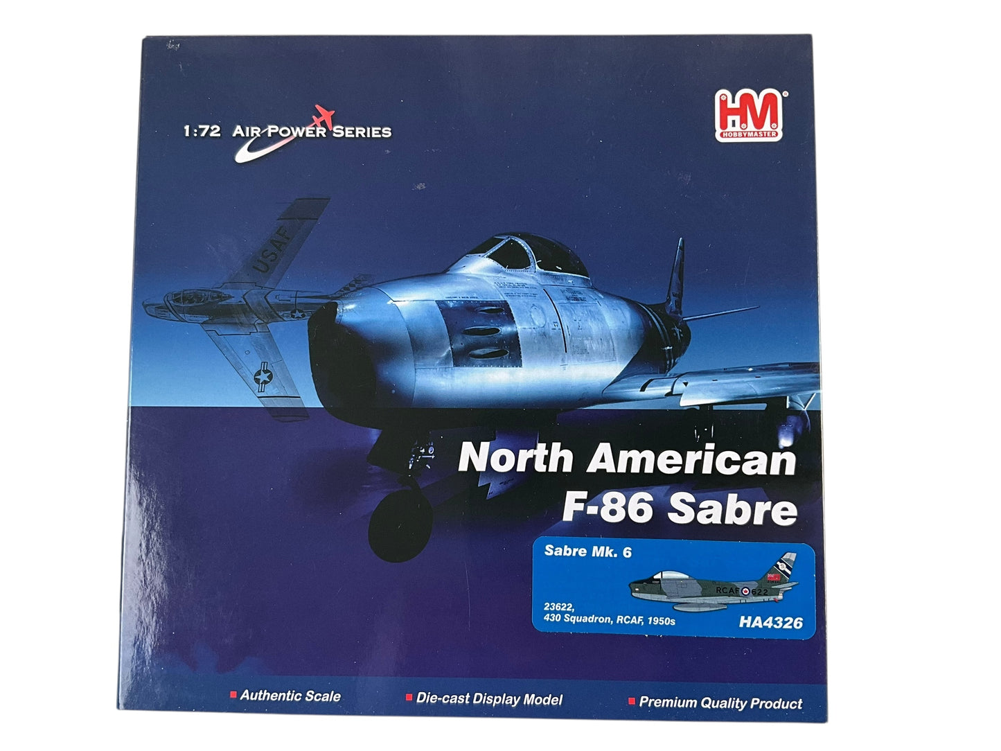 1/72 Hobbymaster (HA4326) North American F86E Sabre (Canadair CL13 Mk.6) [234622] 430 "Silver Falcon" Sqdn R.C.A.F. 1950's (Limited Edition)