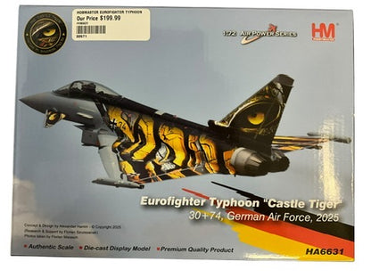 1/72 HobbyMaster (HA6631) EuroFighter EF2000 Typhoon-S (30+74) "Castle Tiger" Tactical Air Wing 74 (TaktLwG 74) "Bavarian Tigers" Deutsche Bundes Luftwaffe (Limited Edition)