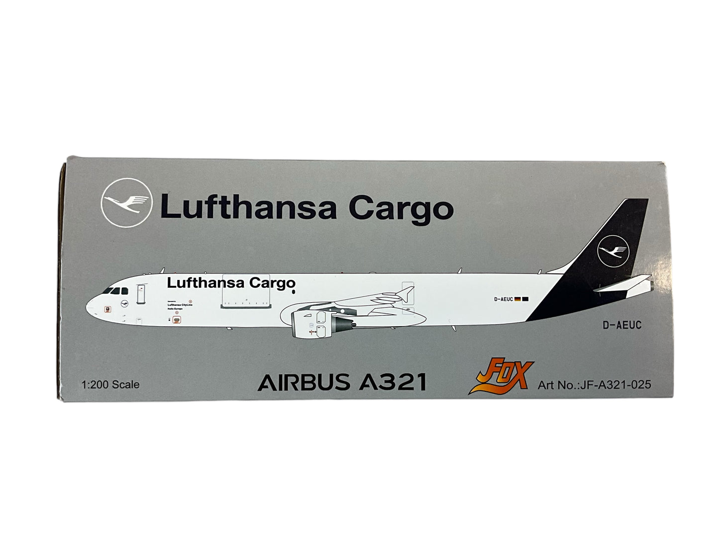 1/200 (Inflight200) J-Fox (JF-A321-025) Airbus A321-200 (D-AEUC) "Hello Europe" 7th Livery Lufthansa Cargo (Limited Edition)