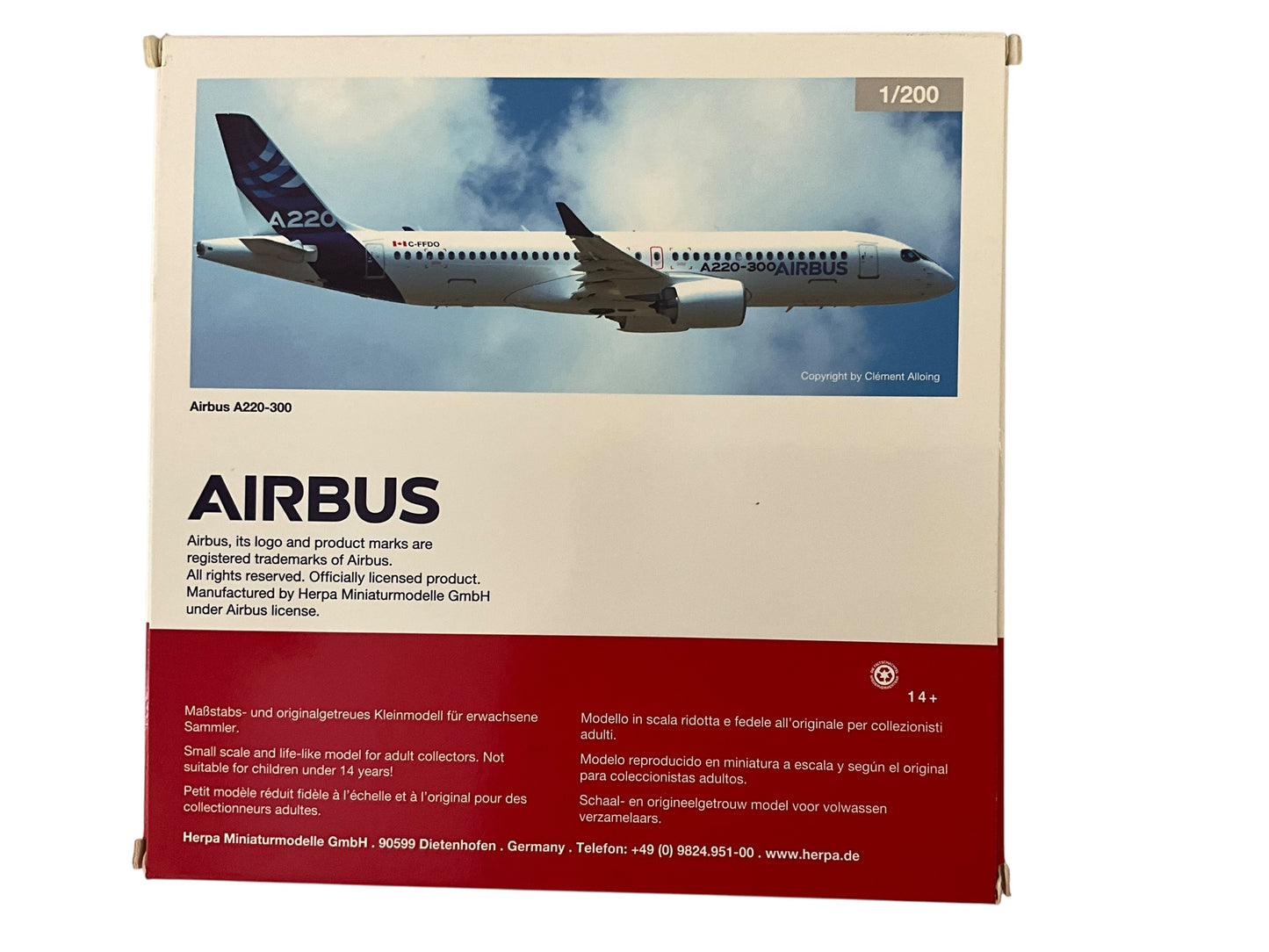 1/200 Herpa (559515) Airbus A220-300 (C-FFDO) "Airbus House Livery" Airbus (Limited Edition)