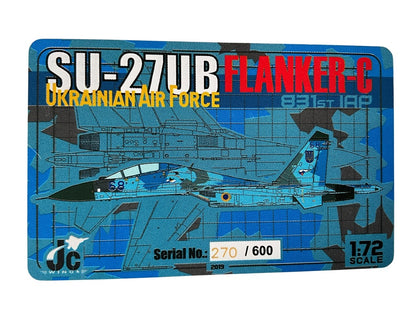 1/72 JC Wings (JCW-72-SU27-009) Sukhoi Su27UB Flanker-C (Blue 68) "Sky Blue Splinter Pattern Camo" 831 IRP, Ukraine Air Force (Limited Edition #270 of 600)