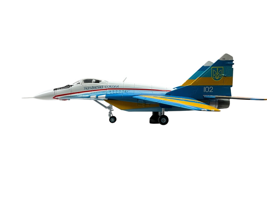 1/72 Corgi (US37505) MiG29A Fulcrum-C (White 102) "Ukrainian Falcons Display Team" Intl Air Tattoo, RAF Fairford 1997, Ukraine Air Force (Limited Edition #0562 of Only 1000)