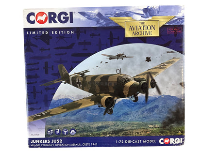 1/72 Corgi (AA36908) Junkers JU52 (4U-NH2) 2/KGzbV1 Operation Merkur, Crete 1941 (Limited Edition @1035 of Only 1200)