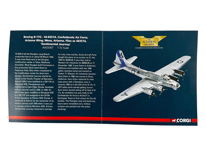 1/72 Corgi (AA33307) Boeing B17G (44-83514) "Sentimental Journey" Commemorative Air Force, Arizona Wing, Mesa, Arizona (Limited Edition #1242 of Only 1530)