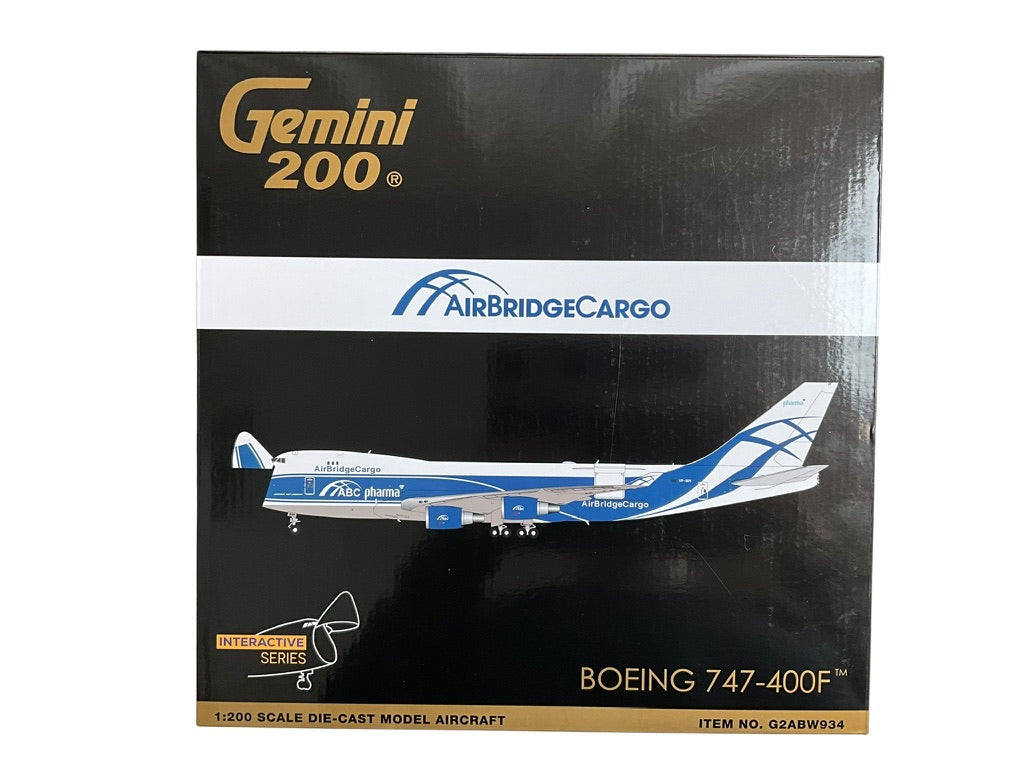 1/200 Gemini200 (G2ABW934) Boeing B747-400F (VP-BIM) "ABC pharma" (Interactive Series) AirBridge Cargo (limited Edition) 2021 Release