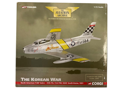 1/72 Corgi (AA35801) North American F86F Sabre (FU-584 c/n 24584) "MiG Mad Marine" "Lyn Anne I & Dave" flown by Maj. John Glenn, U.S.M.C. (3  Kills) South Korea 1951, 25th FS, 51st FW, U.S.A.F. (Limited Edition)