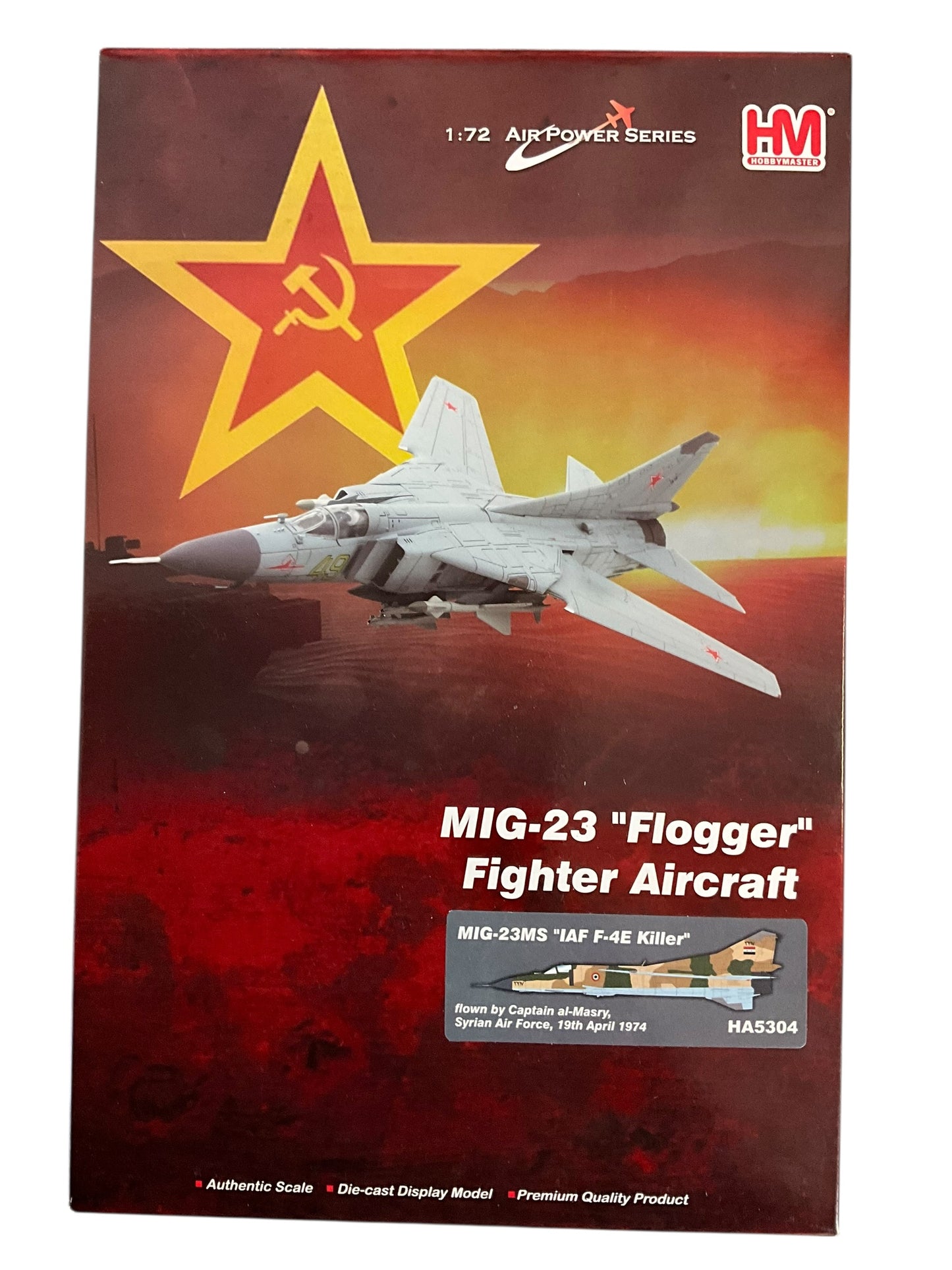 1/72 HobbyMaster (HA5304) Mikoyan MiG23MS Flogger-E "IAF F4E Killer" flown by Capt. al-Masry, April 19th 1974, Syrian Arab Air Force (Limited Edition)