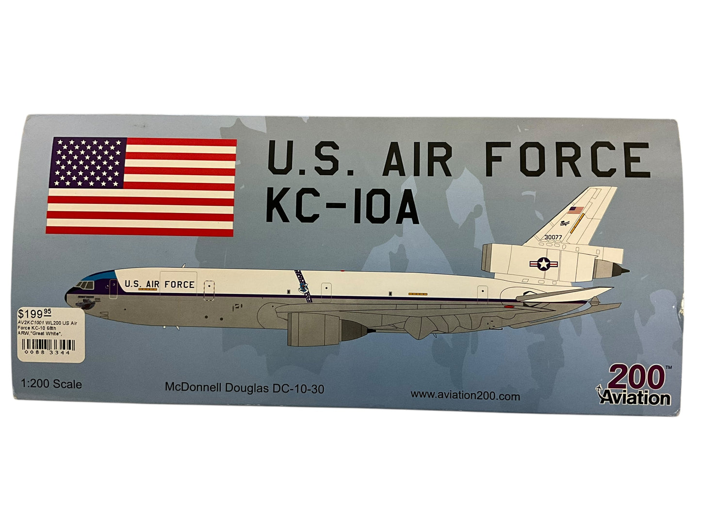 1/200  Aviation200 (AV2KC1001) McDonnell Douglas KC10A Extender (83-0077) "Great White" 1988 S.A.C. Livery, Seymour Johnson AFB, NC, 68th ARW, U.S.A.F. (Limited Edition #077 of ONLY 312)