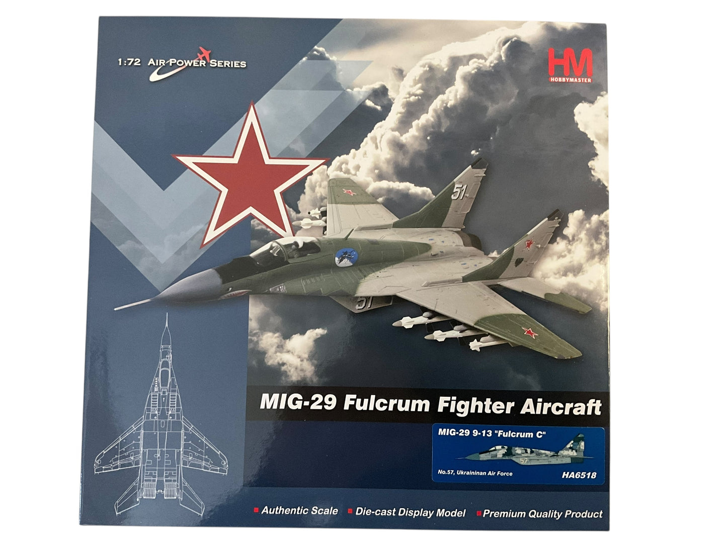 1/72 Hobbymaster (HA6518) Mikoyan MiG29 (9-13) Fulcrum-C (No.57) Winter Digital Camoflage Ukraine Air Force (Limited Edition)