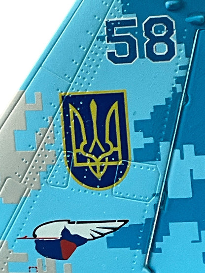 1/72 JC Wings (JCW-72-SU27-003) Sukhoi SU27 Flanker (Blue 58) "Sky Blue Digital Pattern Camo" Myrhorod Air Base, Poltava Oblast, 831st Tactical Aviation Brigade, Ukraine Air Force (Limited Edition #467 of Only 600)