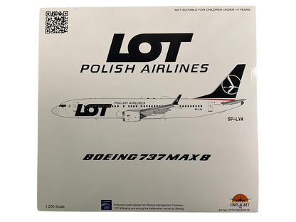 1/200 Inflight200 (IF737MAX0518) Boeing B737-MAX8 (SP-LVA) LOT Polish Airlines (Limited Edition) 2018 Release