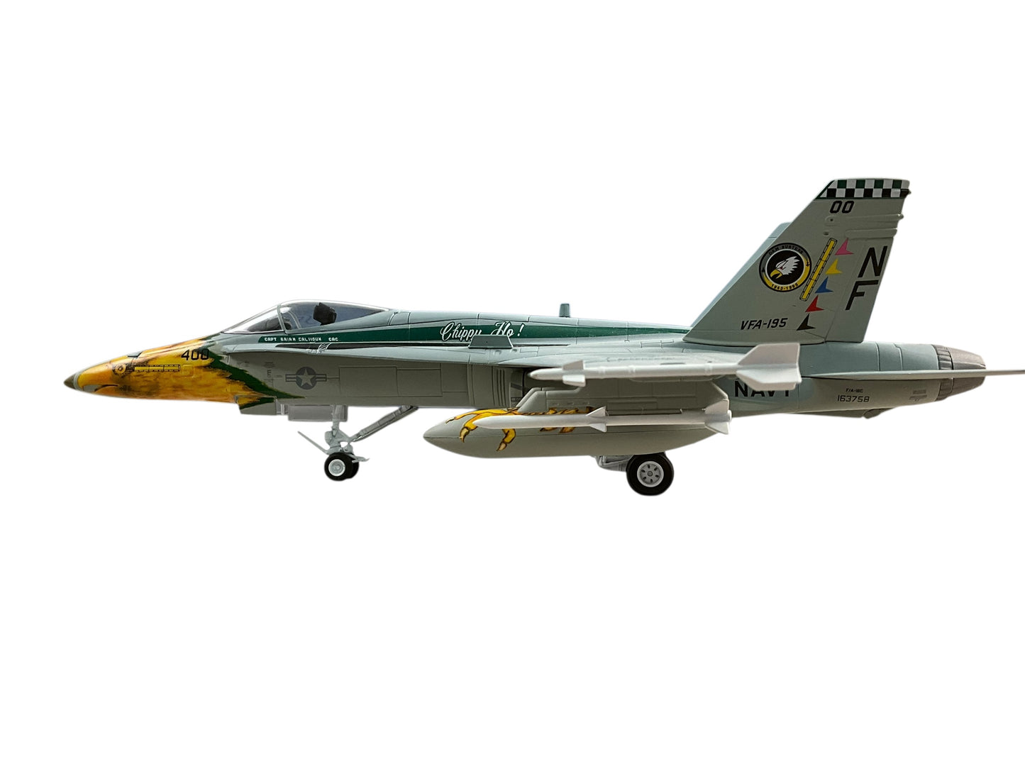 1/48 Armour/Franklin Mint (Art.98017 / B11B200) McDonnell Douglas F18C Hornet (400 / 163758) "Chippy Ho" USS Independence VFA-195 "Dam Busters" 1943-1995 U.S.Navy (Limited Edition)