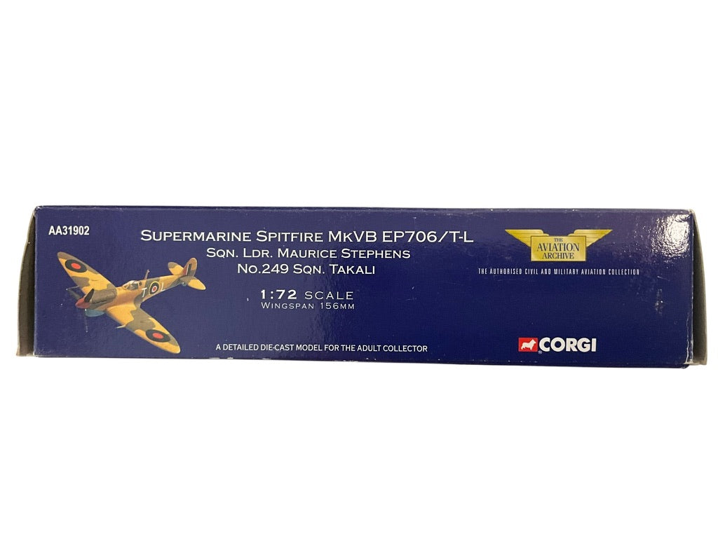 1/72 Corgi (AA31902) Supermartine Spitfire Mk.VB (EP706 / T-L) flown by Sqn/Ldr. Maurice "Mike" Stephens, 10th Oct 1942 Takali, Malta No.249 Sqdn R.A.F. (Limited Edition) 2002 Release