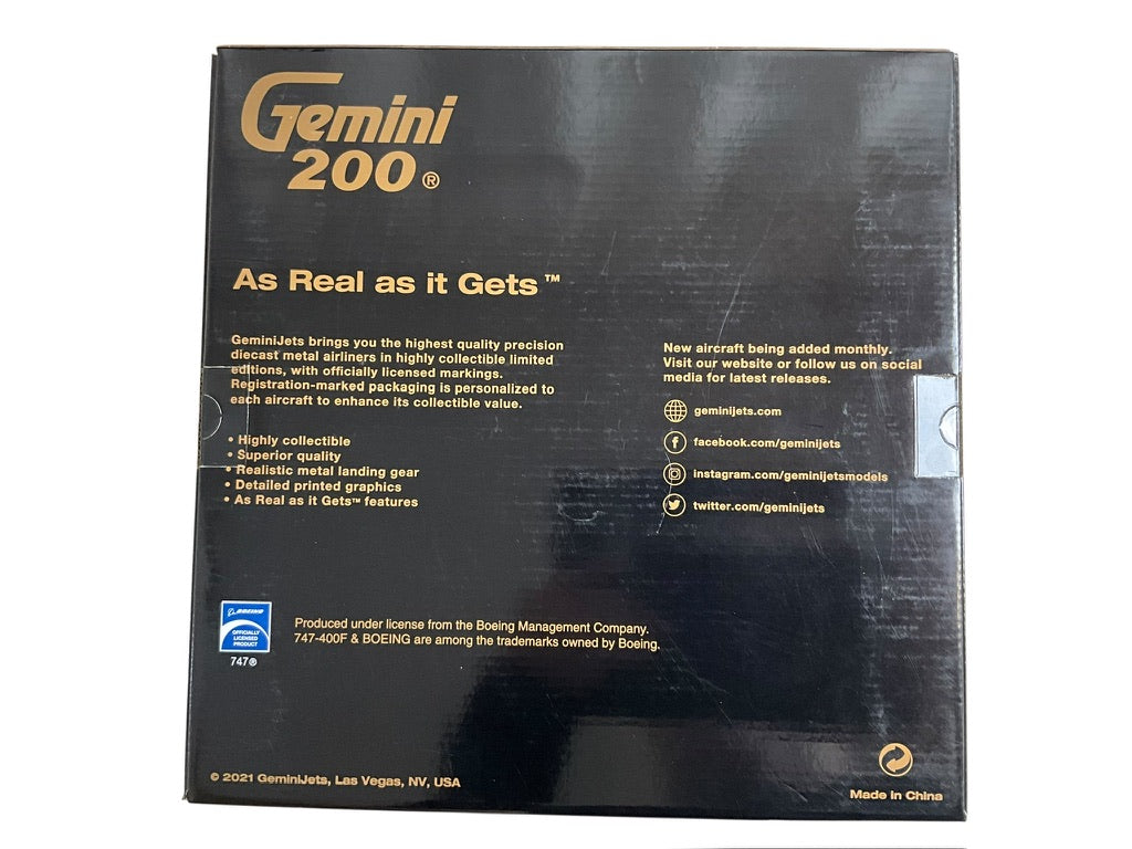 1/200 Gemini200 (G2CKS928) Boeing B747-400F (N782CK) "Interactive Series" Kalitta Air (Limited Edition) 2021 Release